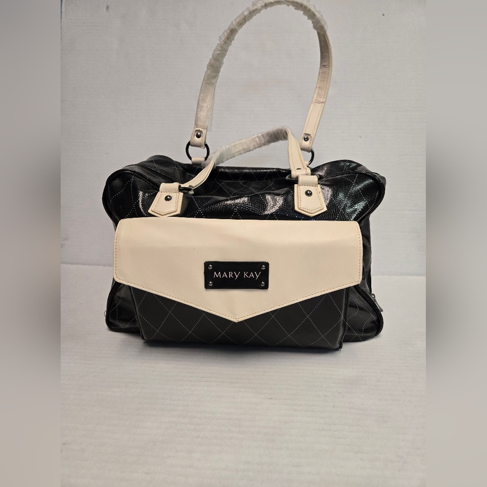 Mary Kay Black Beige Starter Consultant Bag/Case Tote Organizer Caddy Supplies